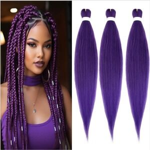 5 Packs Easy Braid Purple Kanekalon Jumbo Braiding Hair Extensions 26 Inches